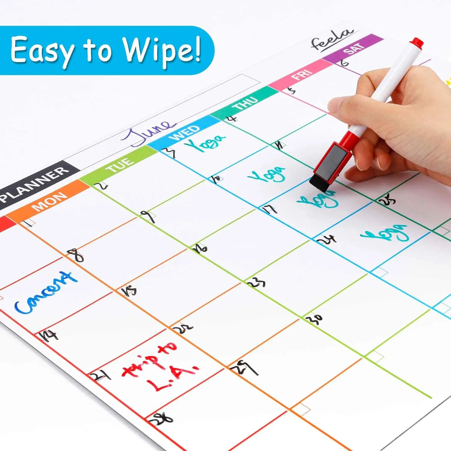Wholesale Dry Erase Board Magnetic Calendar Flexible Weekly Planner For Fridge