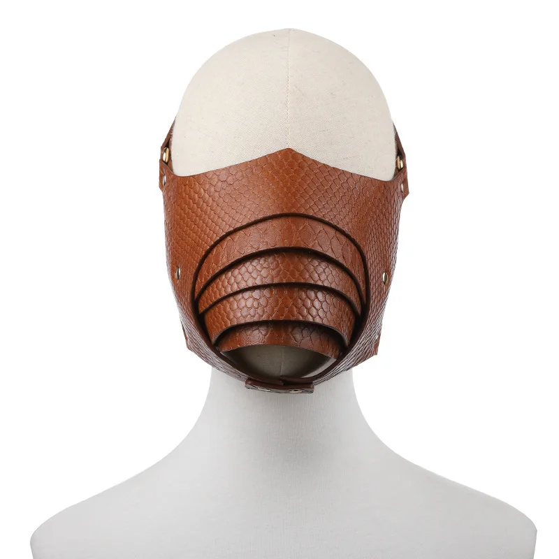 Hot selling SM Gothic Punk PU Leather Mask Cosplay Women Sexy Body Fetish Bondage Handmade Harajuku Cage Accessories Game