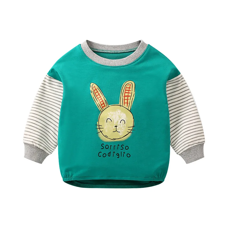 Весенняя детская одежда, хлопковая футболка с длинным рукавом для мальчиков и девочек, детская индивидуальная мультяшная рубашка