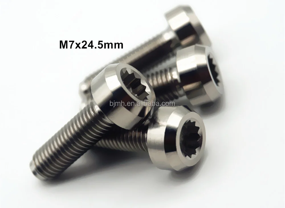 Custom OEM ODM bbs titanium bolts M8*32mm M8*24mm BBS bolt Split Rim Wheel Hub Gr.5 Ti-6Al-4V 12 point Flange Bolt with Nuts