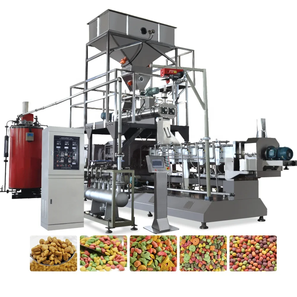 China Dog Food Production Line  Pet Food Machinery with Twin Screw Extrusion