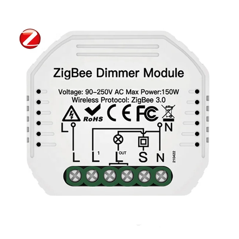 DIY Mini 1 Gang 1 2 3 Way Tuya ZigBee 3.0 LED Light Dimmer Smart Switch Module Breaker 110V 220V APP Wireless Remote Control