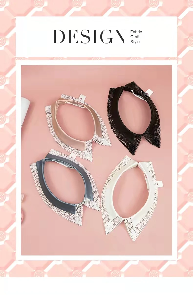 custom Clothing accessories neck white embroidered flower designs elegant women girls detachable lace shawl fake collar