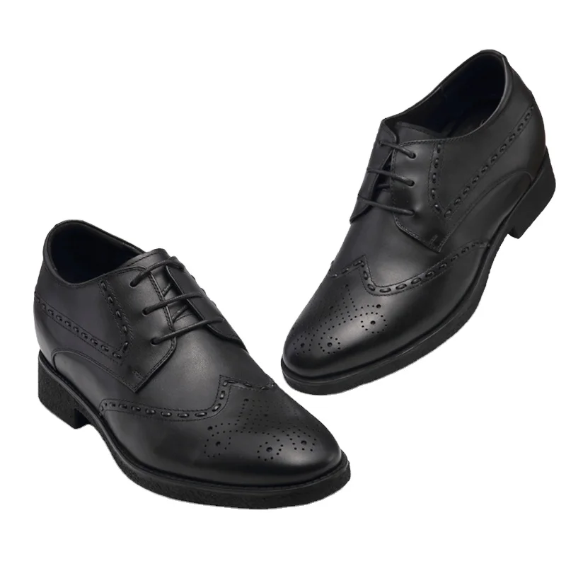 Wholesale men shoes Top Quality Genuine leather invisible increasing Mens dress shoes European Design Elevator Shoes for men