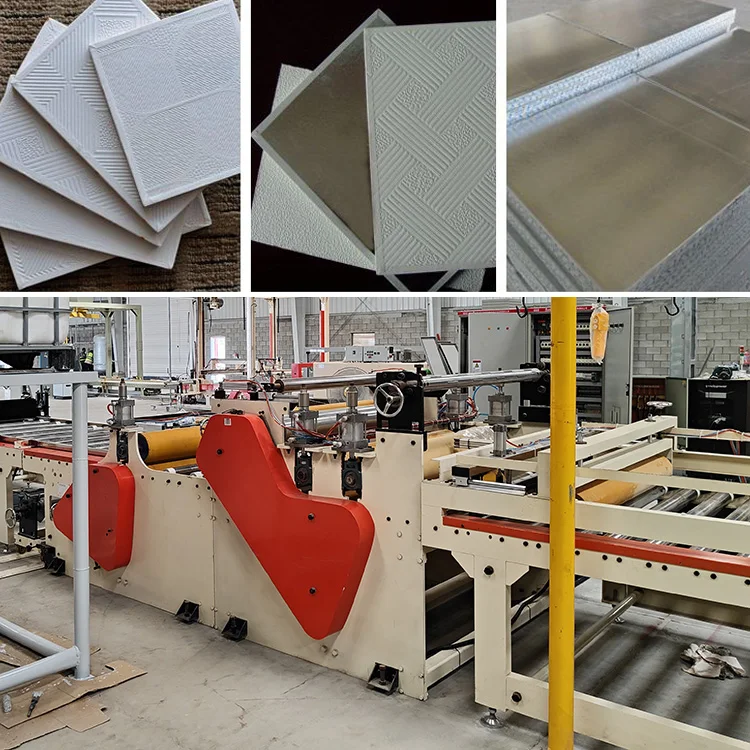 PVC laminated drywall ceiling tiles production line / pvc laminated gypsum ceiling board making machine