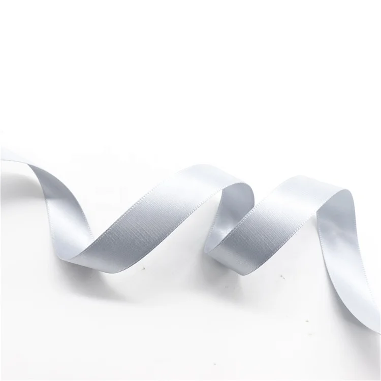 
Cheap Woven Edge Washable Grey French Bias Satin Ribbon Bulk 