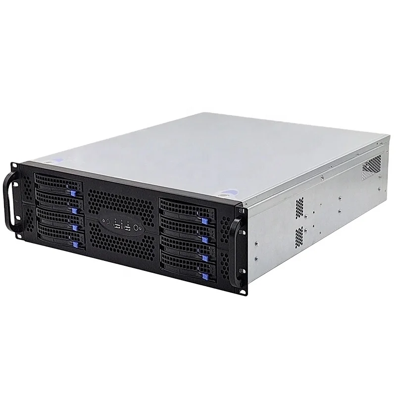 Good quality 3U compact storage server chassis 550MM 8 HDD hotwap Bays supporting ATX PSU ATX MB rack server case