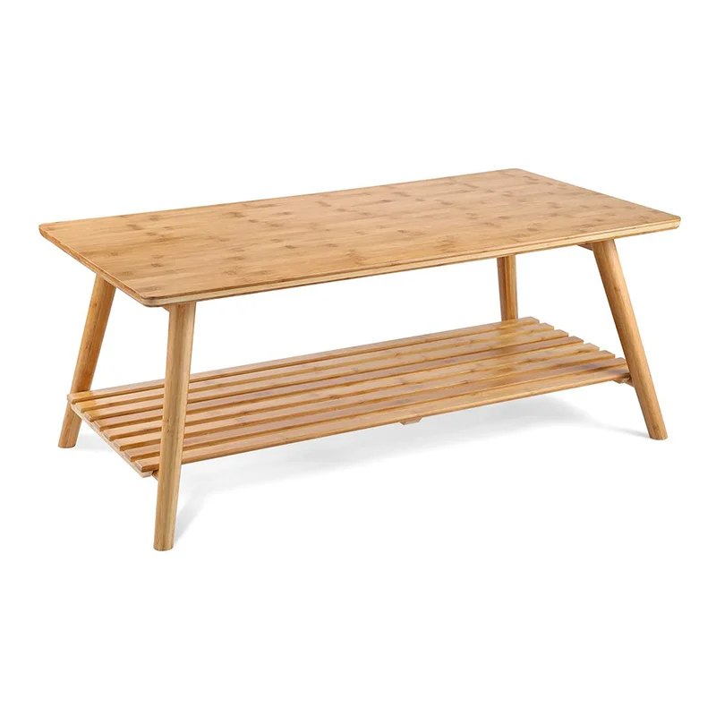 Кофейный столик из бамбука на заказ, складной коктейльный столик, подставка для телевизора с открытой полкой для хранения, центральный столик для гостиной