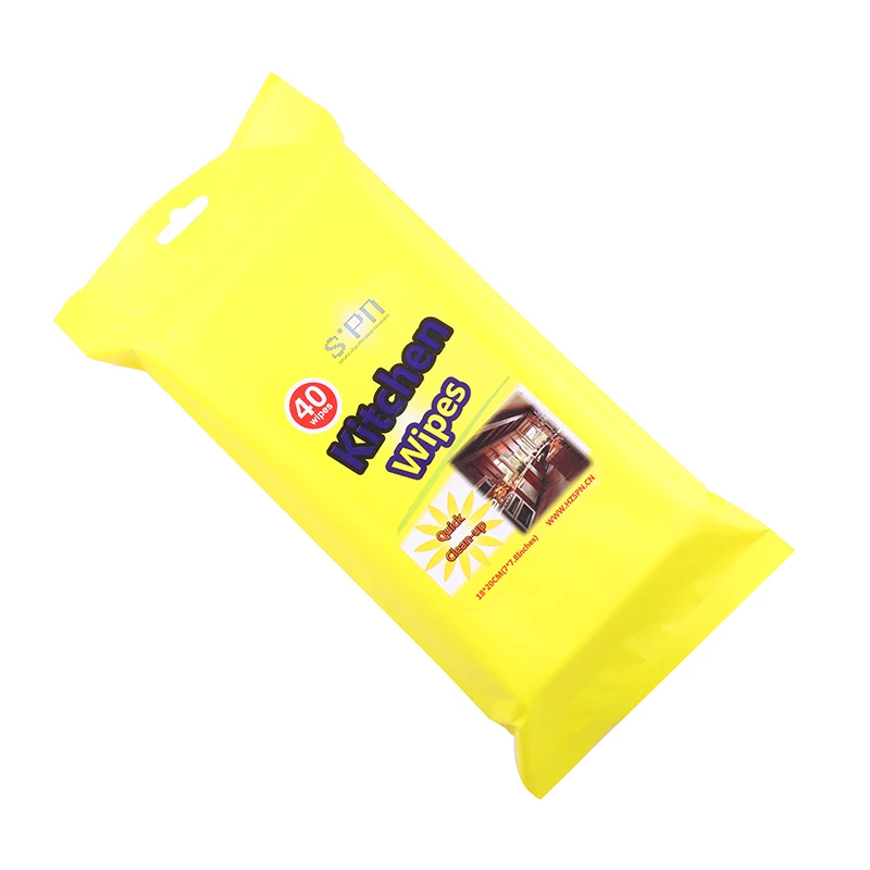 High Quality 40pcs Per Pack Disposable Kitchen Wipes Oil Remover Kitchen Cleaning Wet Wipes