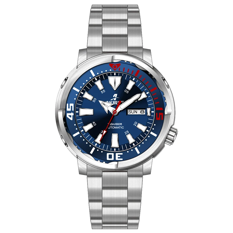 Akires 20 ATM Tuna Watch Mechanical Dive Watches Steel Full Luminous 316L Stainless Steel Dive strap Watch 200M