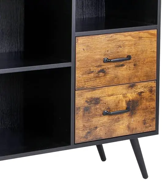 Free Standing Sideboard  Bedroom Storage Cabinet with 1 Drawer 2 Doors 1 Open Shelves