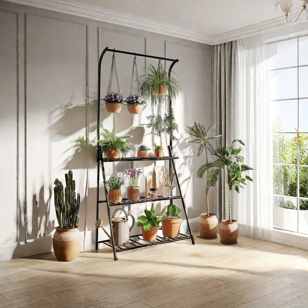 multi-purpose plant rack tube church home decoration garden wedding display multi-layer hanging metal flower vase stand