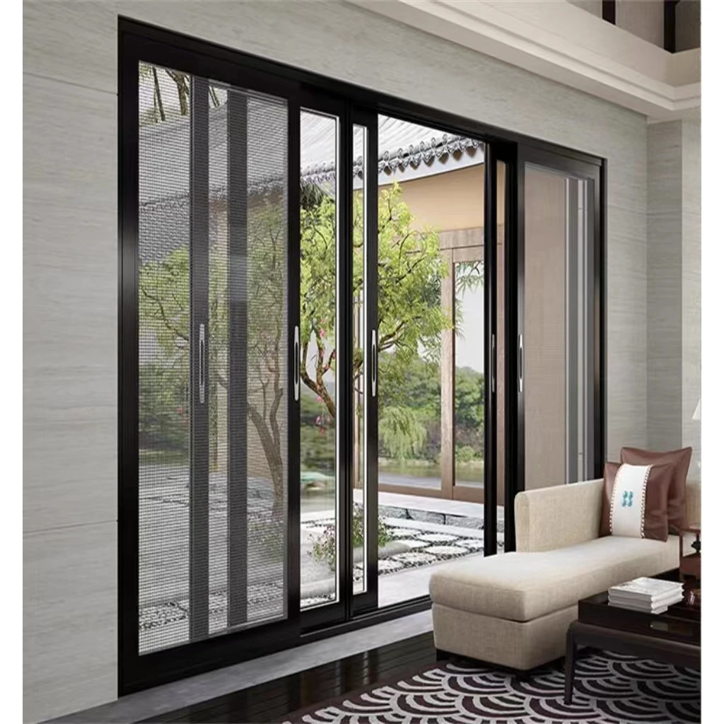 Triple Pane Double Glass Thermal Break Large Size Windows For Houses PVC Sliding Window Aluminium Windows