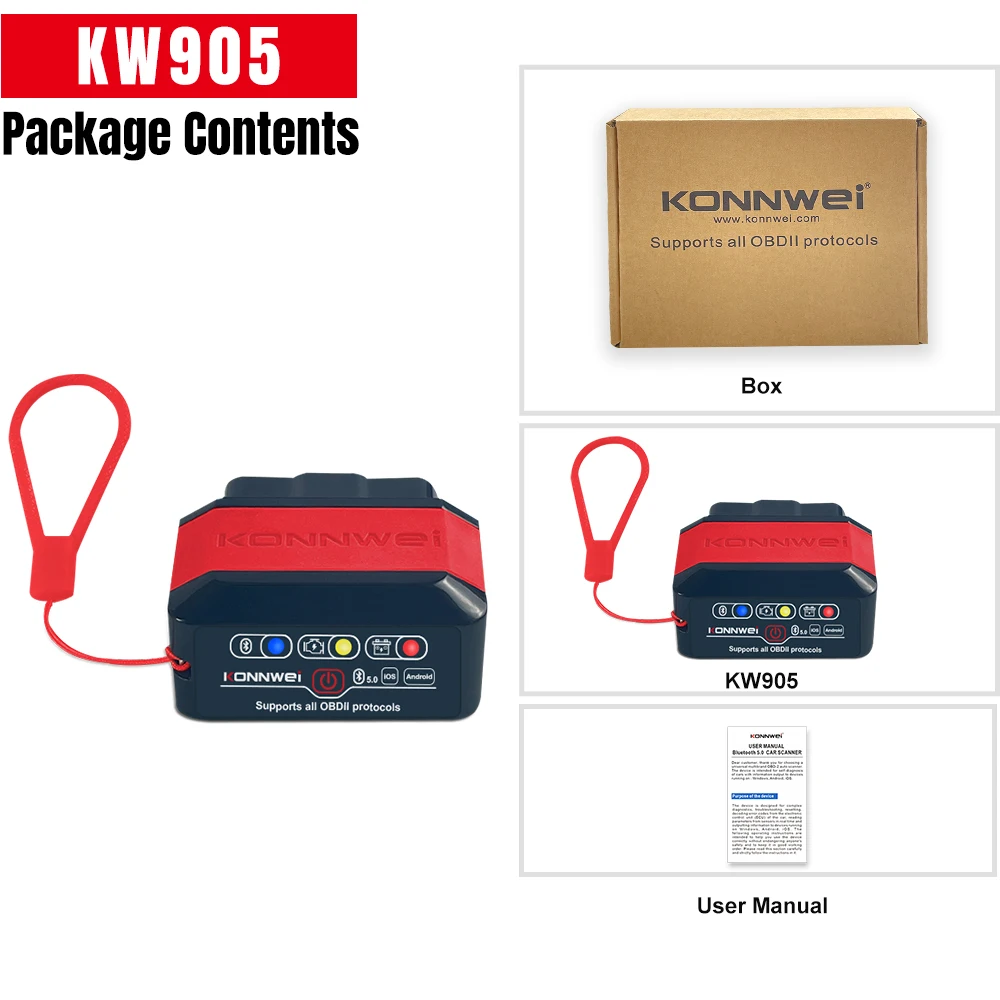 Высокое качество V obd gate obd2 diag Elm 327 25k80 Bluetooth OBD сканер konnwei Elm327 OBD2