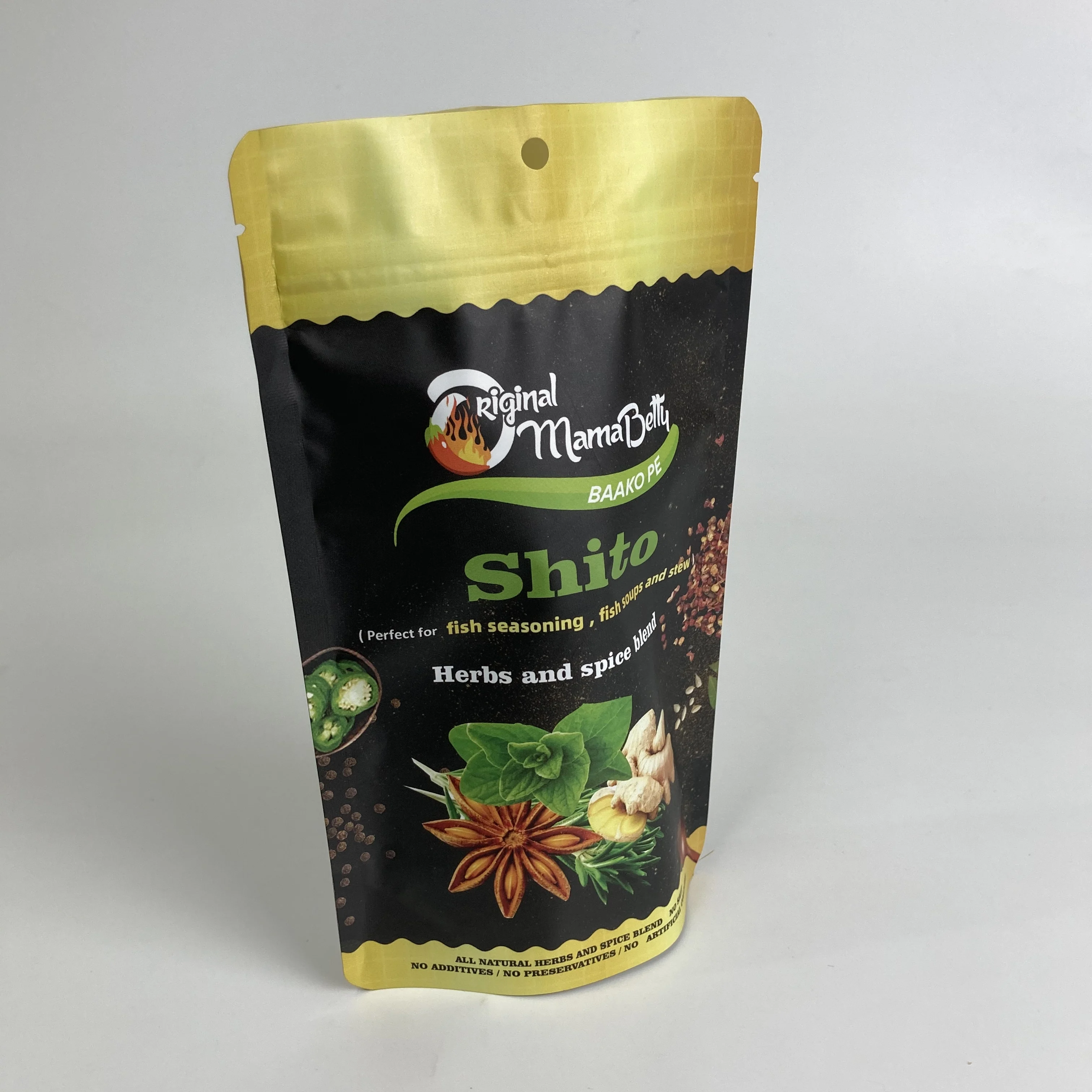 Custom Printed Stand Up Ziplock Plastic Bags For Food Spices With Window