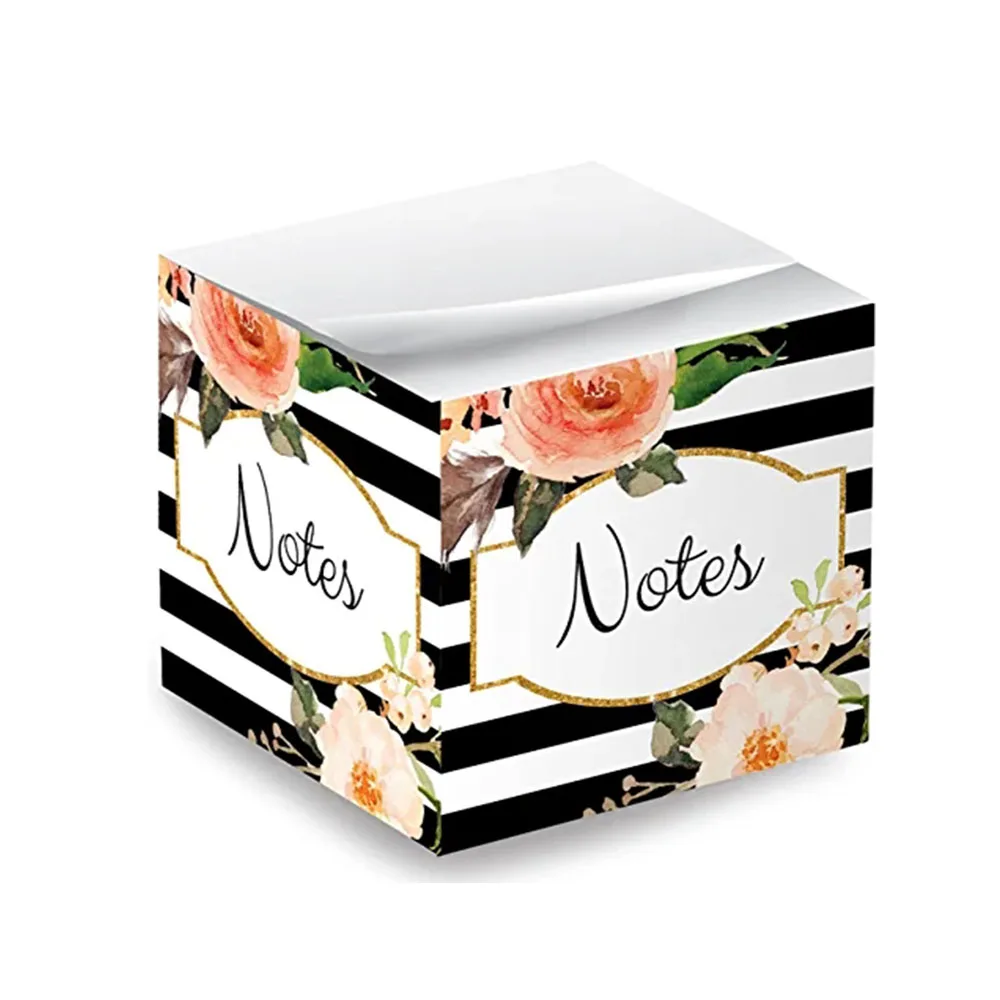 Customized Wooden Pallet Sticky Adhesive Notes Cube Pads Blocks Paper Memo Pad Square Cubes with Pallet