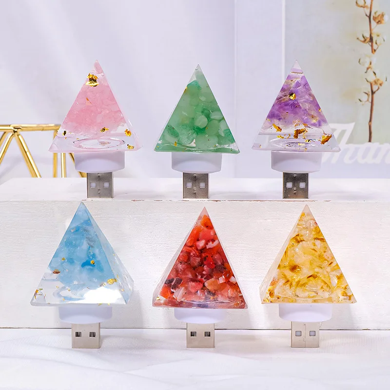 Cheap price reisin crafts healing stones chips rose quartz citrine crystal pyramid night light for decoration