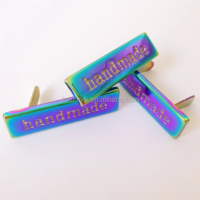 Iridescent Rainbow Metal Bag Label Handmade Wholesale With Best Quality
