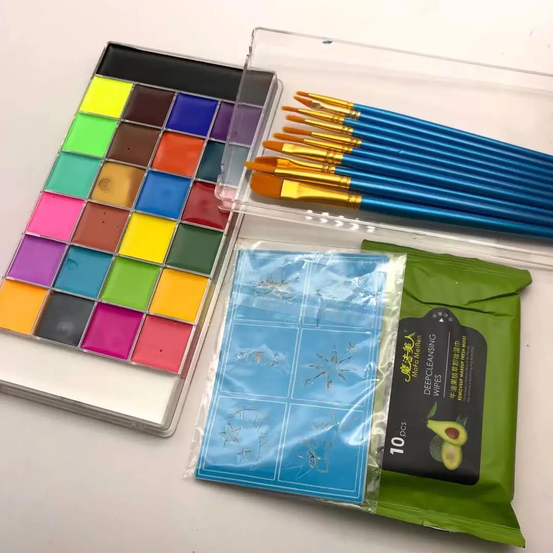 20 Colors oil based face paint body painting supplies Neon Colors Palette
