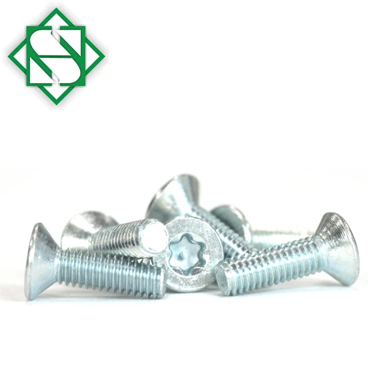 Blue Zinc Plated Finish Tamper Torx Resistant Flat Head Machine Screw