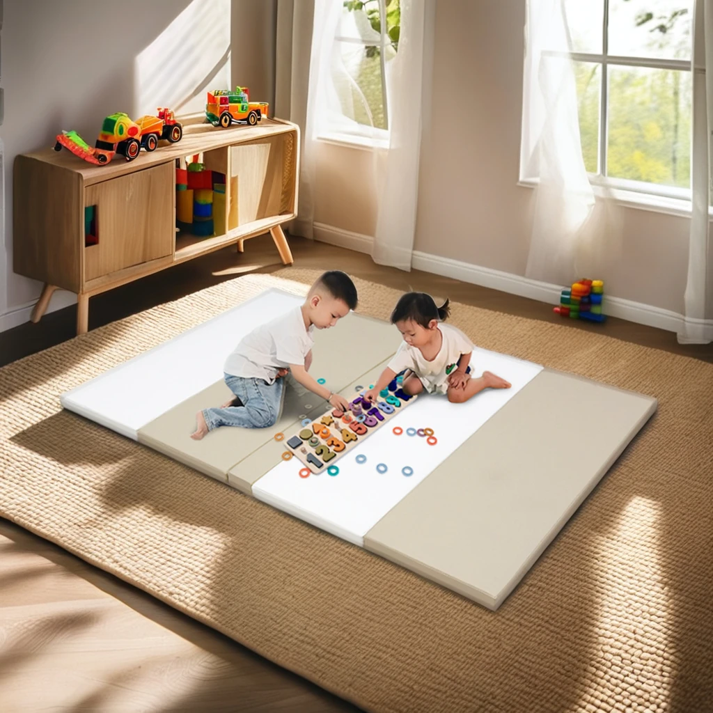 Customs Foldable Baby Soft Foam Tumbling Mat Waterproof Crawling Baby Soft Foam Tumbling Mat