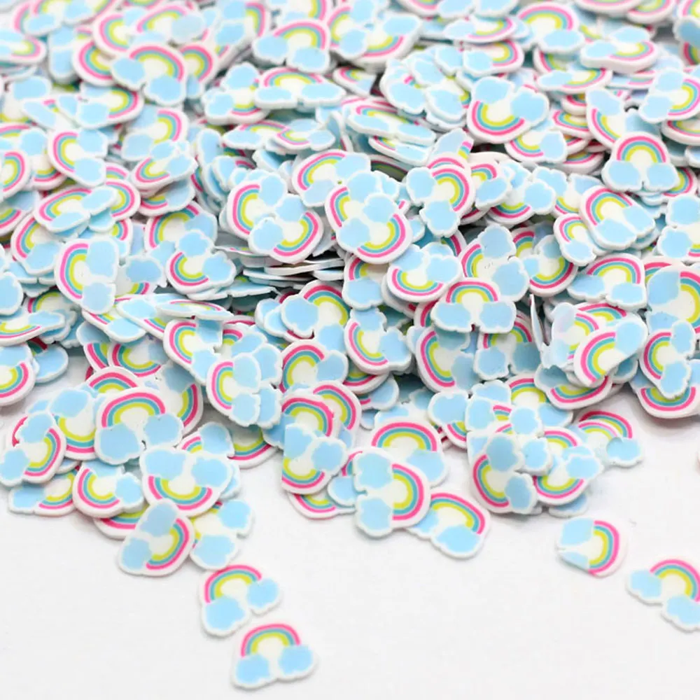 
Blue Rainbow Slices Sprinkles For Slime Supplies Toy Polymer Clay Charms Accessories Addition For Fluffy Clear Slime 