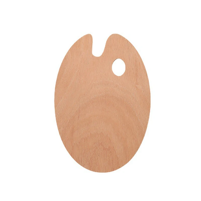 Palette Painting Tools Art Alternatives Paint Tray Wholesale Artist Wooden Oval Shape Dual-side Watercolor Palette Oil Acrylic