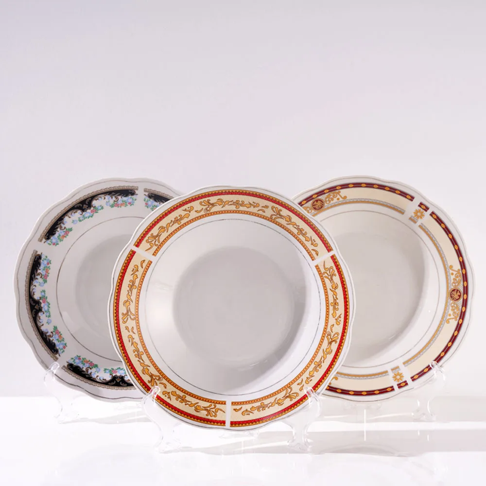 Современный обеденный набор тарелки персонализированный дизайн Srilaka Изысканный фарфор керамический ресторанный набор суповой тарелки для домашней свадьбы