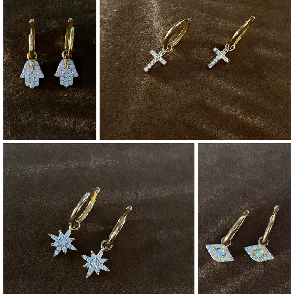 14k Gold Jewelry Cute Tiny Charms Pendant Solid Yellow Gold Moissanite Gemstone Charms Wholesale