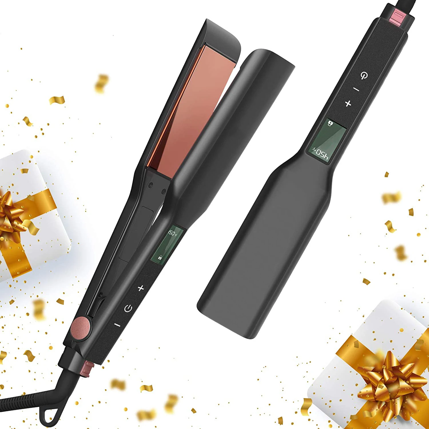 Flat Iron Hair Straighten Titanium Wide Touch Screen Travel Flat Irons Womens Straightener Touch Control Hair Straightener