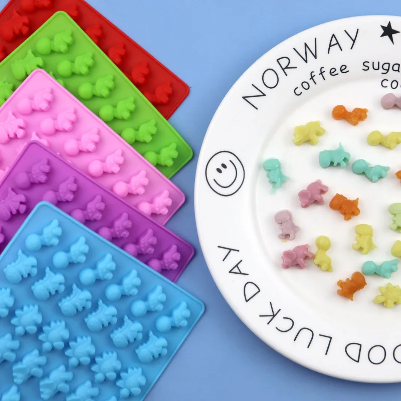 Stocks Promotion 48 Cavity Mini Dinosaur Silicone Candy Molds/Dragon Gummy Bear Mold, Non-Stick Gummie Chocolate Gelatin Tray