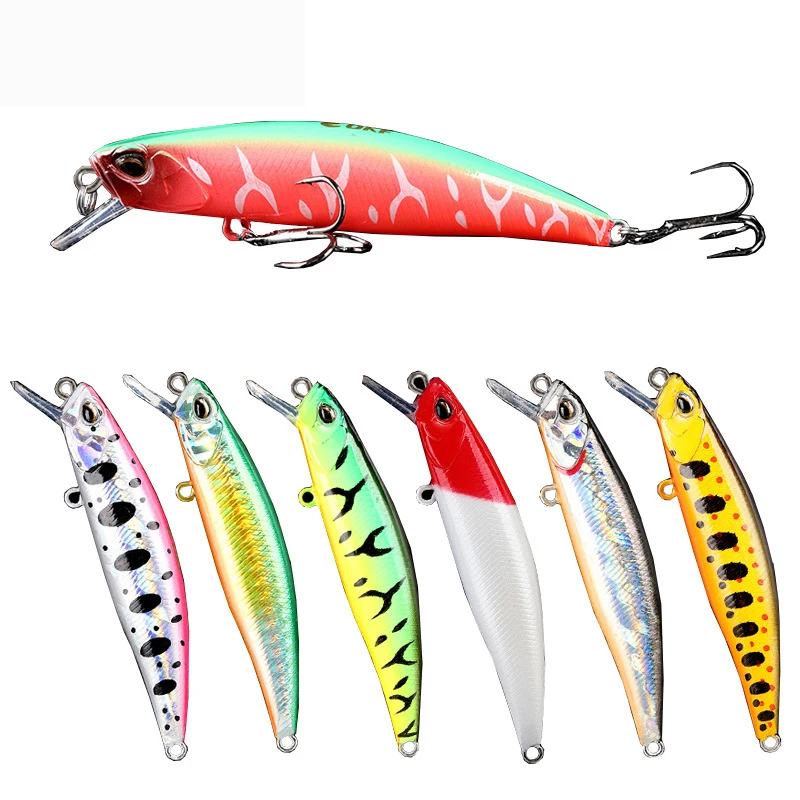 10 Color 75Mm 11G Hard Bait Plastic Stream Minnow Bass Fishing Tackle Mini Minnow Lure