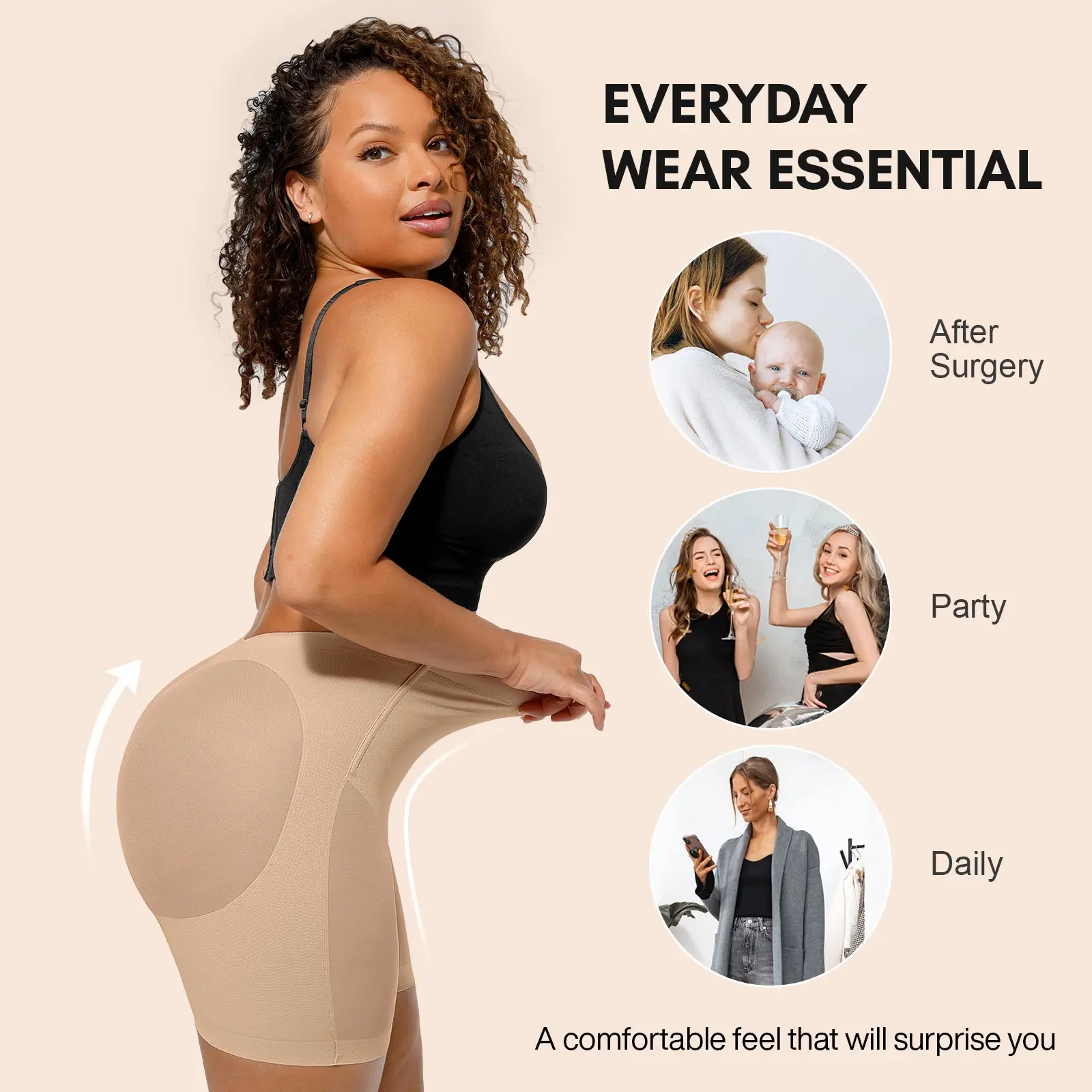 Custom Service colombianas BBL Shapewear Shorts Short High Waist Thong Shapewear For Women Butt Lifter Body Shaper