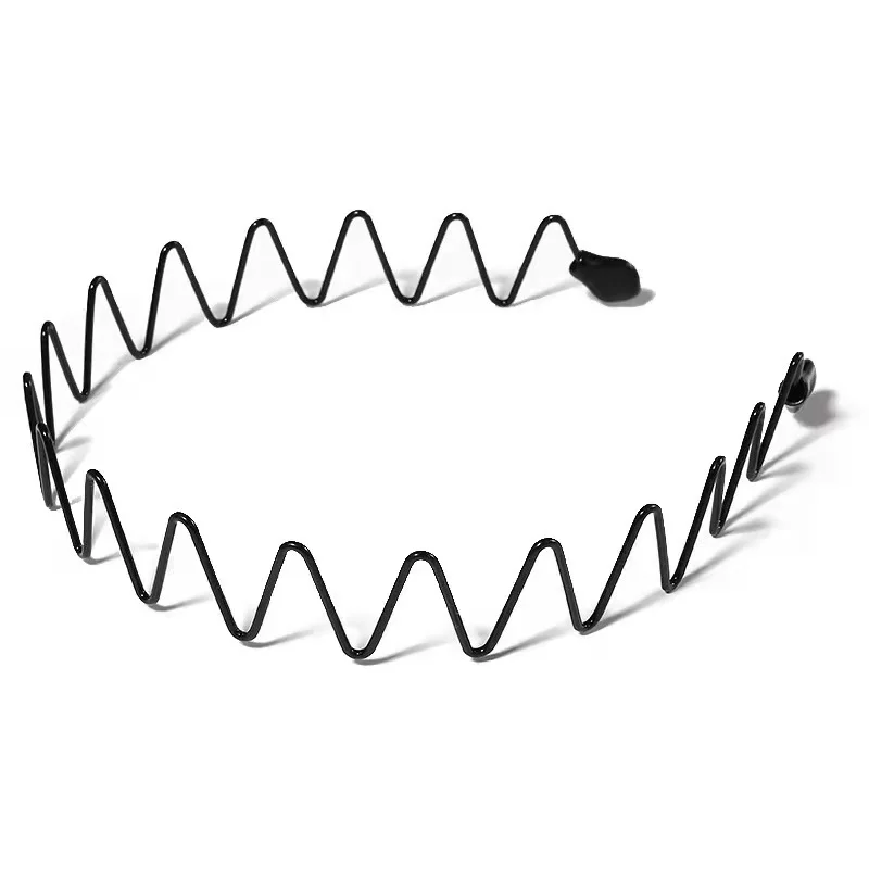 Fashion movement metal man head band black wavy hair women head band