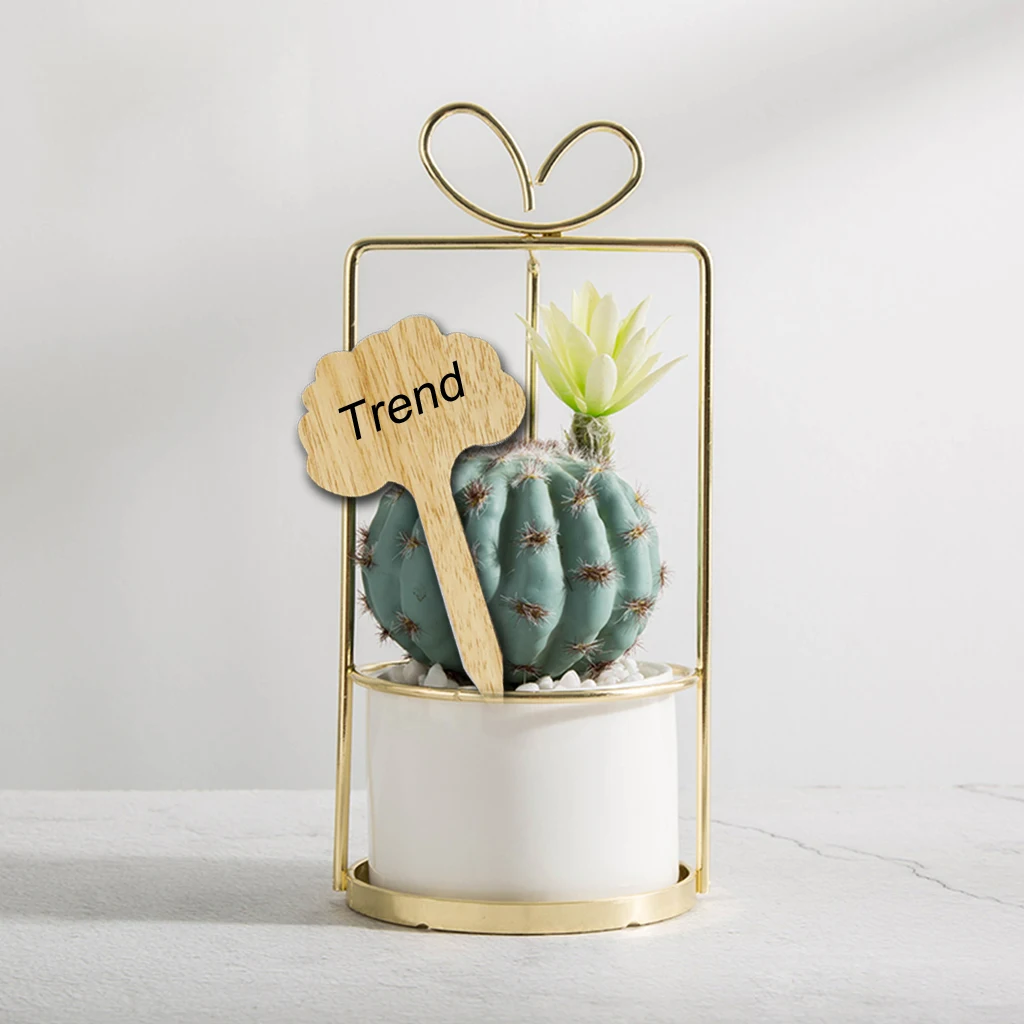 Hovico 50 Pcs Bamboo Plant Labels, Wooden Plant Labels, T-Type Tags Nursery Garden Labels for Vegetable Garden Plants (Tree)