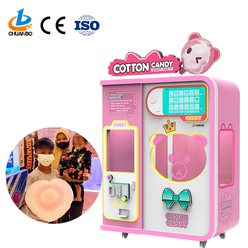 Advanced Full Automatic Cotton Candy Robot Vending Machine - Innovative Flower Floss Cotton Candy Maker