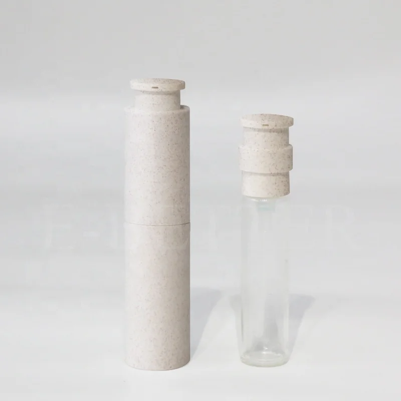 Eco friendly wheat straw 15ml 20ml 30ml biodegradable pump bottle for sunscreen and eye cream