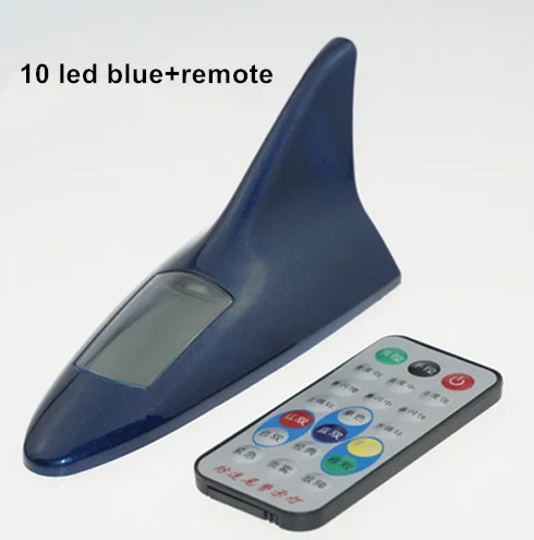 New Solar Powered Car Shark Fin Antenna Style  10 Leds Warning Flash Tail Light