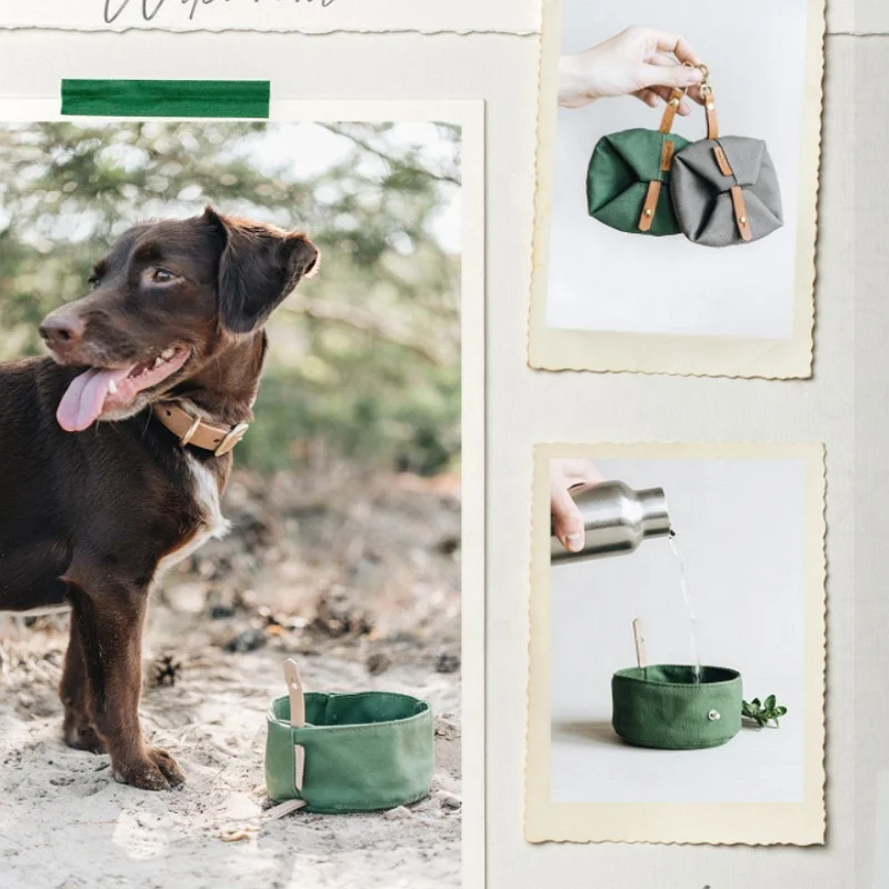 Sohpety Custom Portable Pet Travel Foldable Bowl Eco Friendly Food Slow Feeder Collapsible Dog Drinking Water Bowl