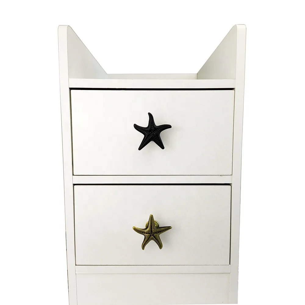 Starfish Knobs Coastal Beach Ocean Theme Single Hole Pulls Handles for Cabinet Drawer Cupboard