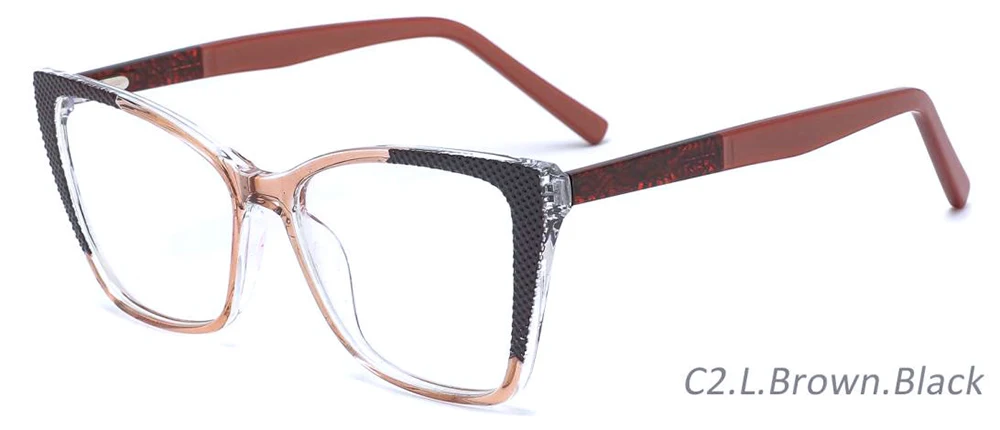 Modern spectacle frames women cat eye shape acetate temple TR90 eyeglasses