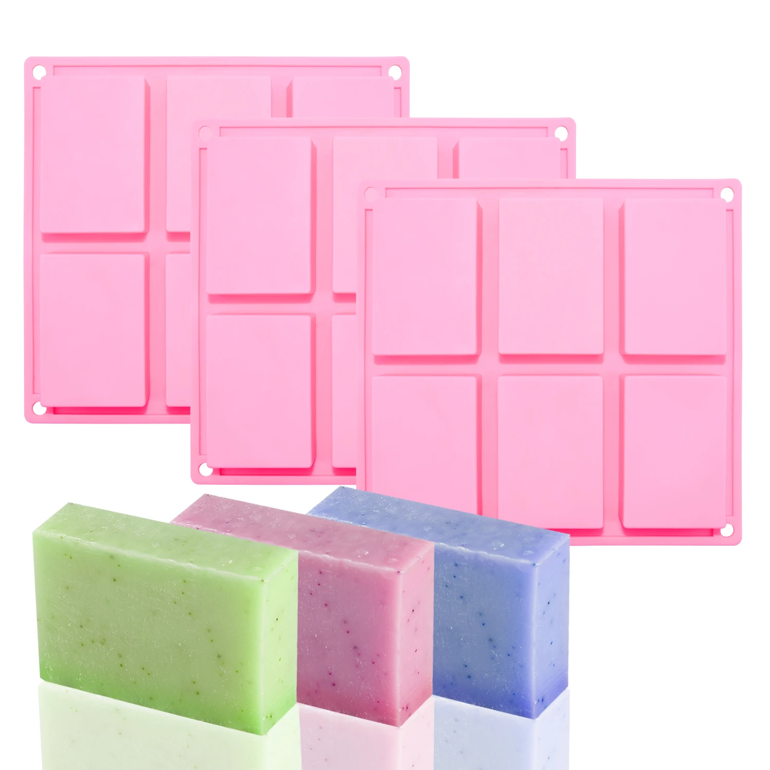 Customize Food Grade BPA free 3D Flower Design Handmade Rectangle Soap Mold Silicone