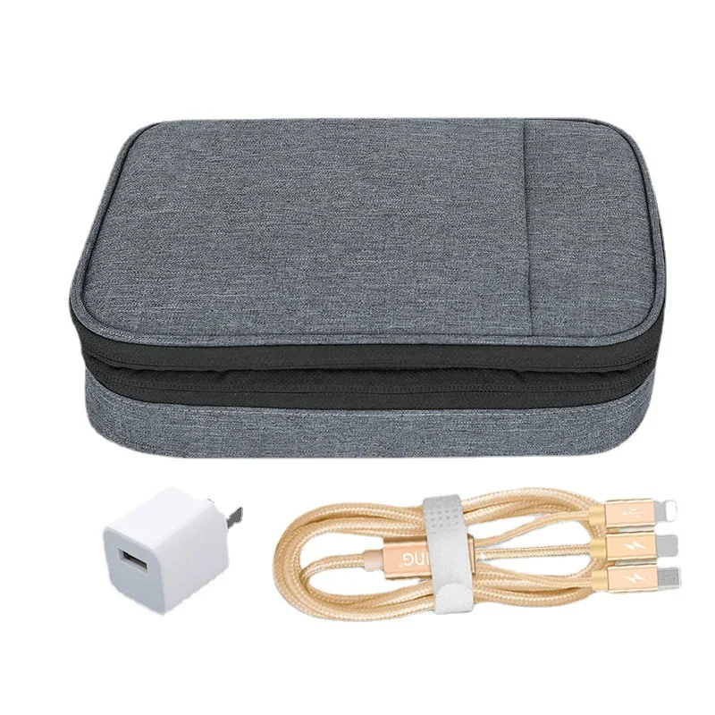 Multi-Function Big Capacity Handy 2 Layers Waterproof Polyester Organizer For Data Cable Notebook Charger