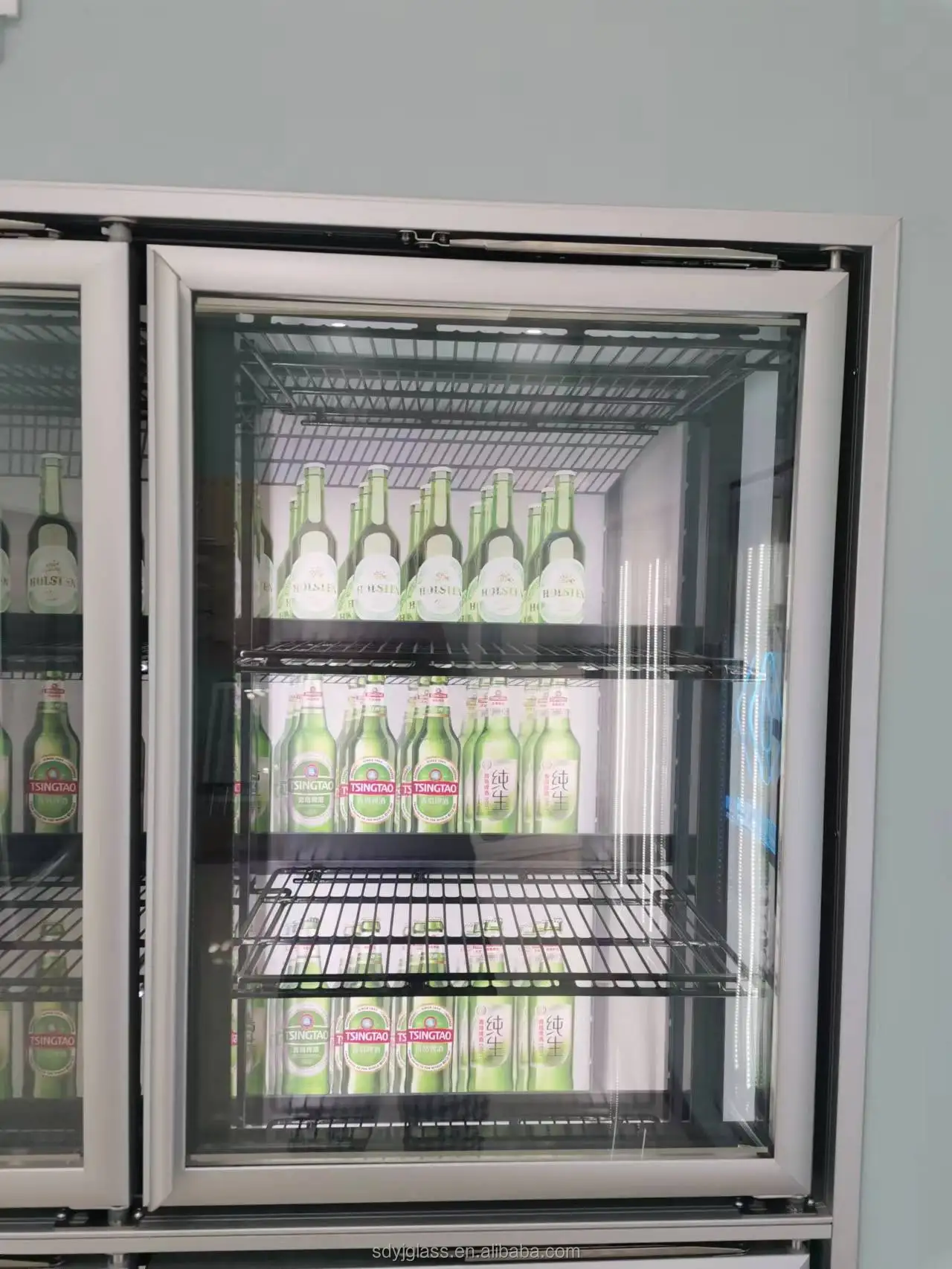 double 4mm Low E heated fridge glass door for freezer cooling room display cooler