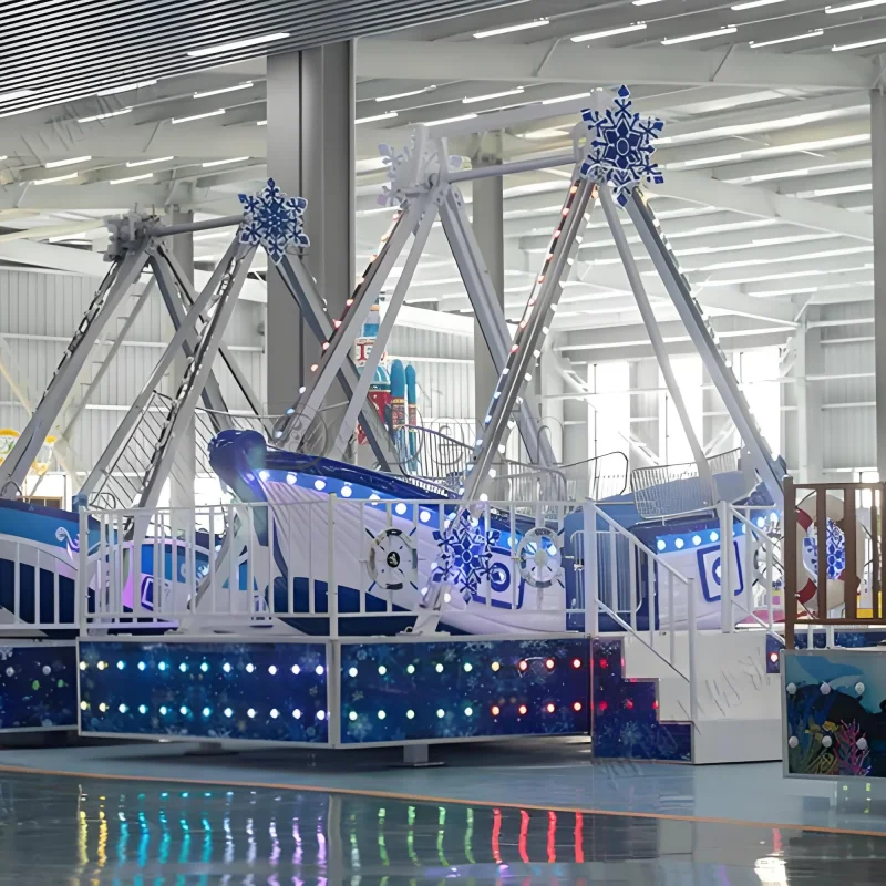 Fairground Attraction Luna Park Amusement Kiddie Rides Ice Snow Theme 12 Seats Mini Pirate Ship for Sale