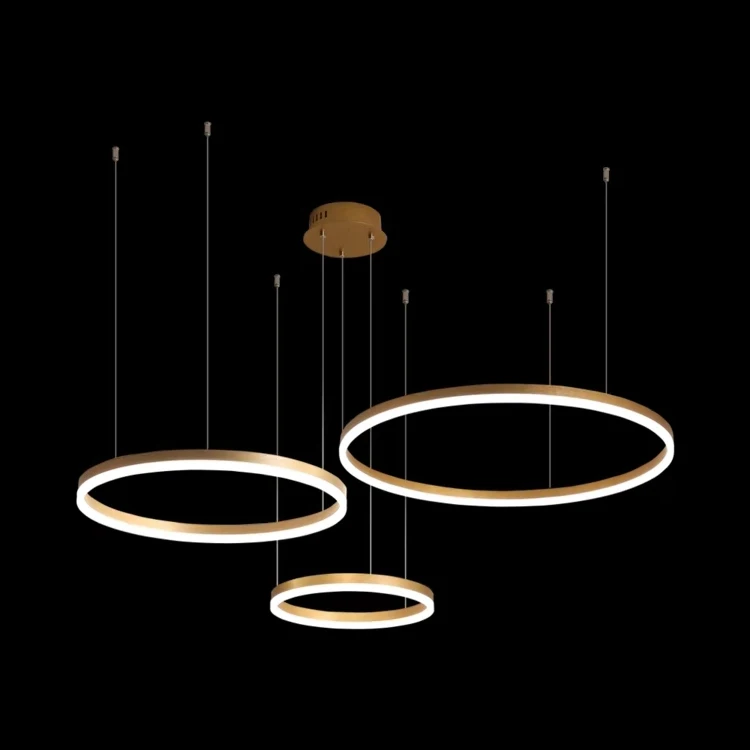 DLSSLIGHTING Европейский стиль простой золотой цвет круглые кольца светодиодный подвесной светильник для помещений подвесные акриловые