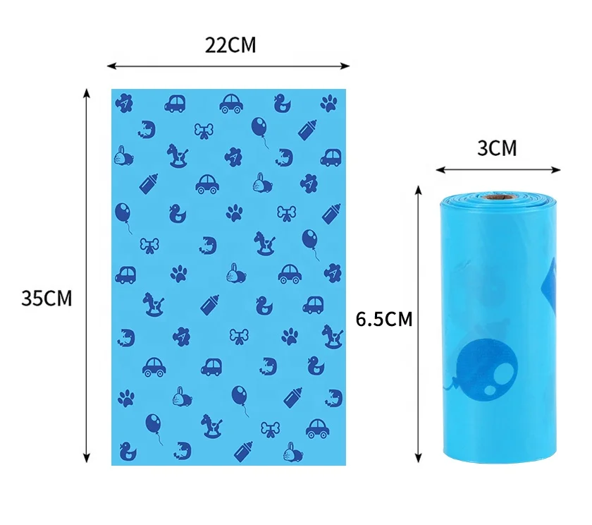 
Wholesale Pva Custom Printed Poop Bags Eco Friendly Pet Biodegradable dog poop bag with Dispenser and Leash Clip 