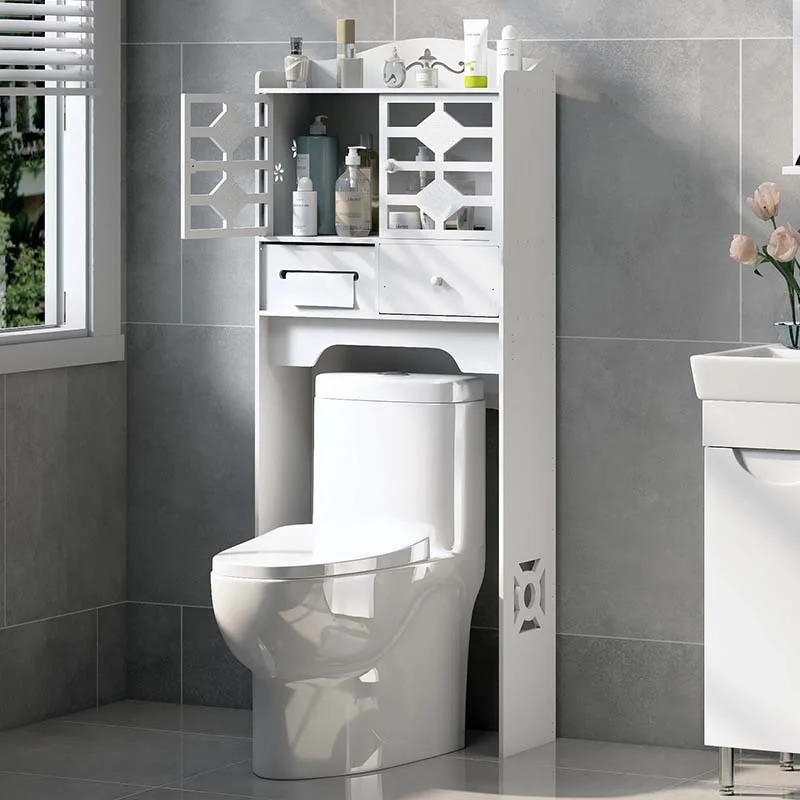 Over The Toilet Storage - 2/3-Tier Bathroom Storage Rack - Bathroom Space Saver - Freestanding Above Toilet Rack with Hooks