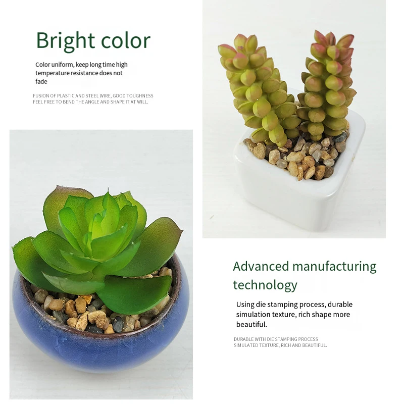 Mydays Artificial  Plastic Succulents Plant Small Mini Potted Succulents for Home Office Living Room Desk Decor