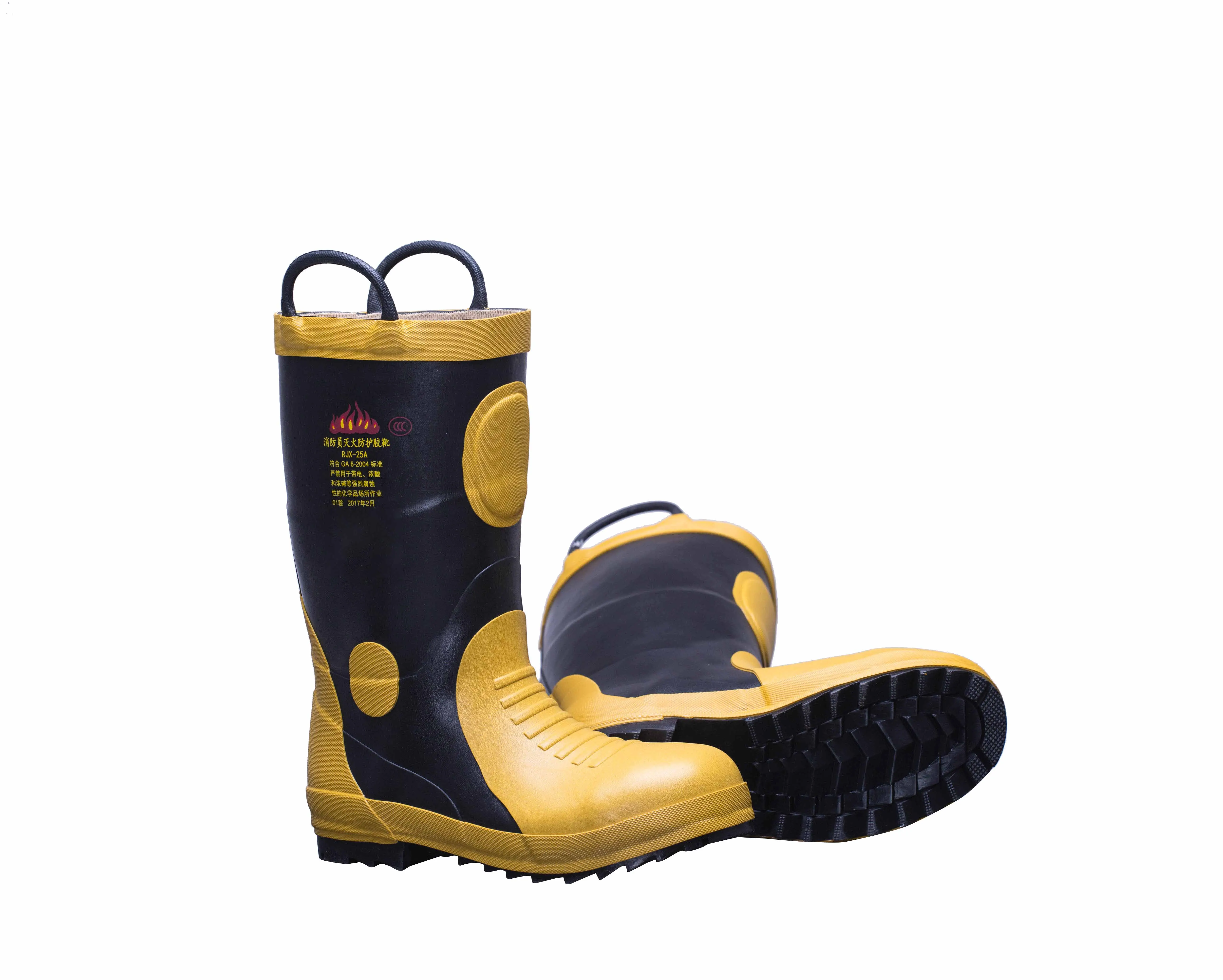 Hot selling Yellow anti abrasion Rubber Firefighter Boots Flame retardant Fire Safety Boots For men